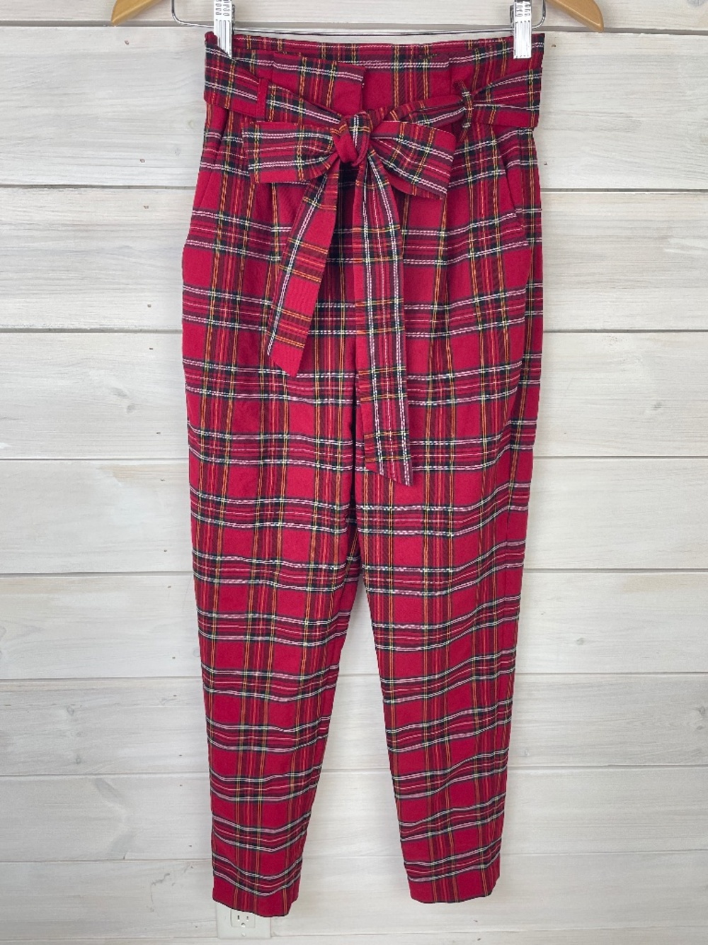 Antonio Melani Red Tartan Plaid Holiday Dress Pants